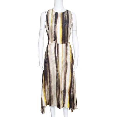 Pre-owned Ferragamo Multicolor Printed Sleeveless Asymmetric Dress M