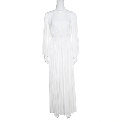Pre-owned Elizabeth And James Ivory Cutout Back Josephine Pleated Dress S In White