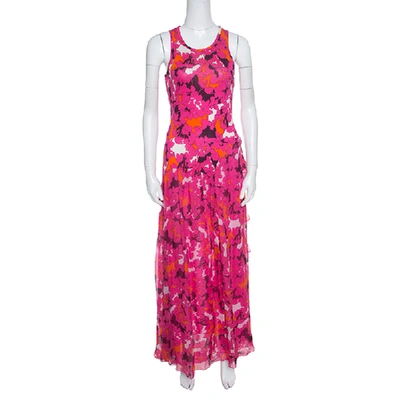 Pre-owned Diane Von Furstenberg Pink Silk Eden Garden Printed Davina Maxi Dress S