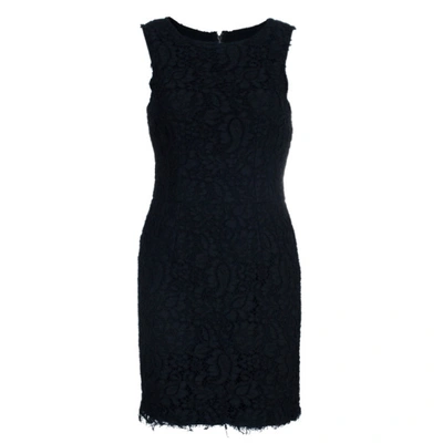 Pre-owned Dolce & Gabbana Black Lace Shift Dress M