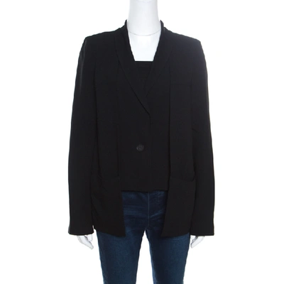 Pre-owned Derek Lam 10 Crosby  Black Crepe Faux Vest Detail Layered Blazer S