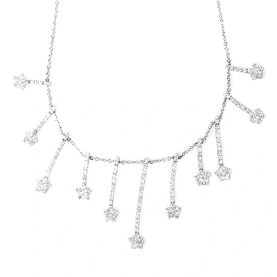 Pre-owned Pasquale Bruni Diamond Falling Star Necklace In Silver