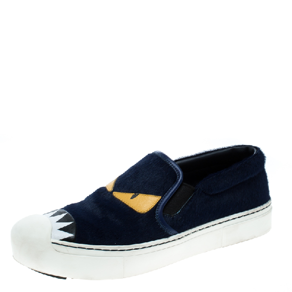 fendi monster slip on sneakers
