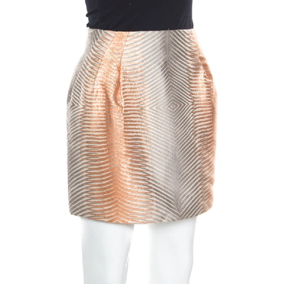 Pre-owned Missoni Multicolor Lurex Jacquard Knit Mini Skirt M