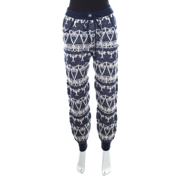 blue and white jogger pants