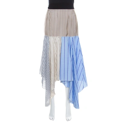 Pre-owned Jw Anderson Multicolor Striped Cotton And Silk Handkerchief Skirt S