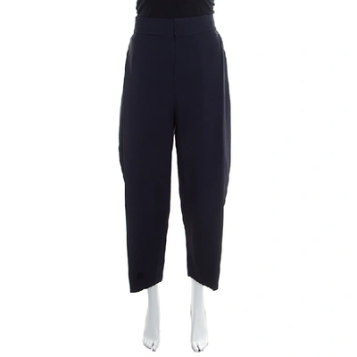 Pre-owned Chloé Ultra Marine Pleat Detail High Waist Culottes S In Navy Blue