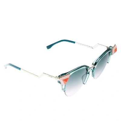 Pre-owned Fendi Sea Green / Bicolor Gradient Ff 0041/n/s Cat Eye Sunglasses