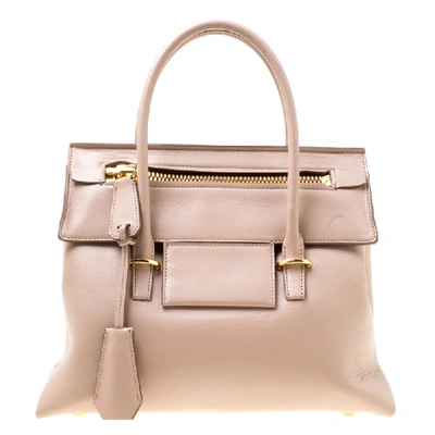 Pre-owned Tom Ford Beige Leather Icon Top Handle Bag