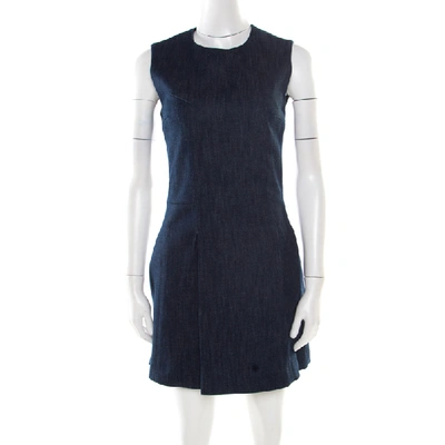 Pre-owned Victoria Beckham Indigo Dark Wash Denim Sleeveless Mini Dress S In Blue