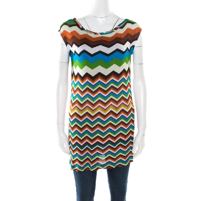 Pre-owned Missoni Mare Multicolor Chevron Pattern Knit Sleeveless Tunic S