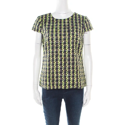 Pre-owned Erdem Multicolor Cap Sleeve Amanie Tweed Top M