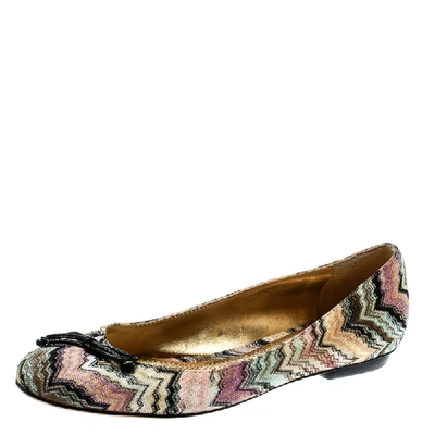 Pre-owned Missoni Multicolor Knit Ballet Flats Size 37
