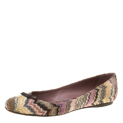 Pre-owned Missoni Multicolor Knit Ballet Flats Size 37