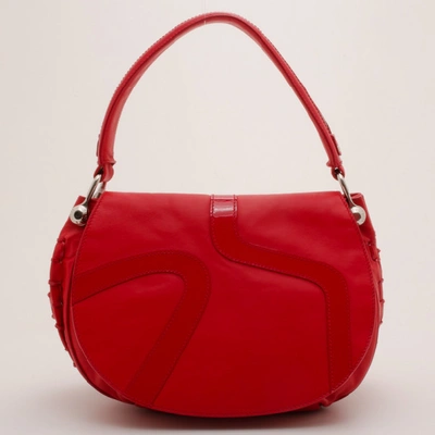 Pre-owned Versace Red Rounded Flap Shoulder Bag