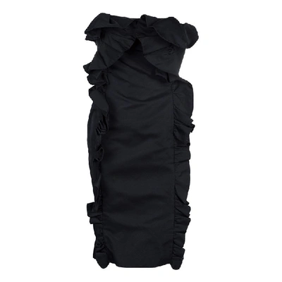 Pre-owned Giambattista Valli Black Ruffle Dress Xxs