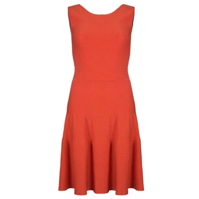 Pre-owned Issa London Blood Orange Ribbed Stretch-knit Dress S