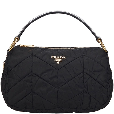 Pre-owned Prada Nylon Tessuto Everyday Handbag In Black