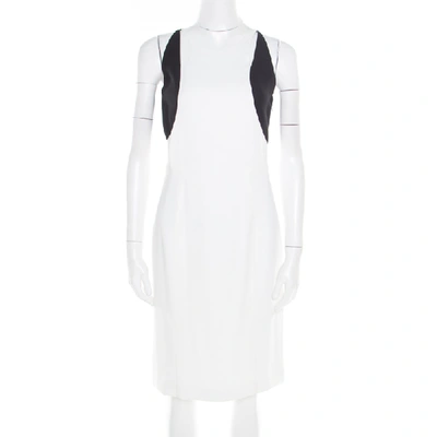 Pre-owned Jil Sander Monochrome Colorbolock Sleeveless Sheath Dress M In White
