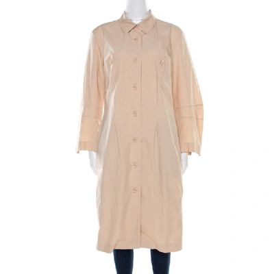 Pre-owned Jil Sander Beige Cotton Coat Style Dress Xl