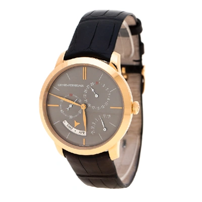Pre-owned Girard-perregaux Girard Perragaux Grey 18k Rose Gold 1966 Equation Of Time 49588 Men's Wristwatch 40 Mm In Black