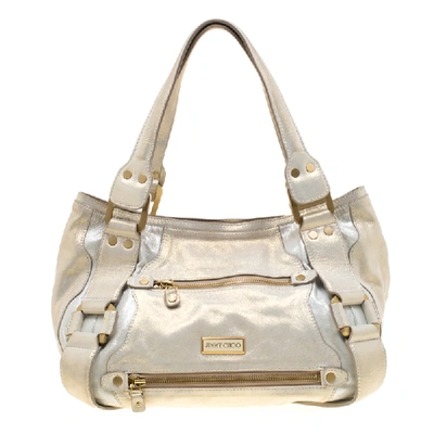 Pre-owned Jimmy Choo Metallic Leather Malena Satchel