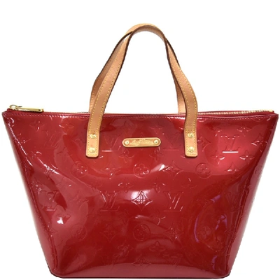 Pre-owned Louis Vuitton Pomme D'amour Monogram Vernis Bellevue Pm Bag In Red