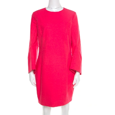 Pre-owned Dior Hot Pink Cotton Long Flared Sleeve Dress M