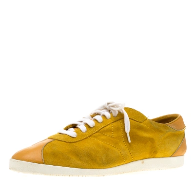 Pre-owned Saint Laurent Paris Yellow Suede And Leather Low Top Sneakers 44