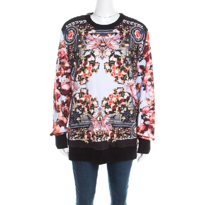 Pre-owned Givenchy Multicolor Roses And Birds Of Paradise Cotton Knit Sweatshirt Xs