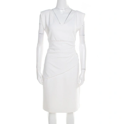 Pre-owned Diane Von Furstenberg Off White Sleeveless Bevin Sheath Dress M