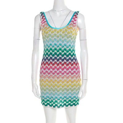 Pre-owned Missoni Mare Multicolor Patterned Knit Scoop Back Beach Cover Up Dress M