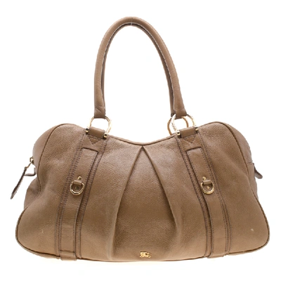 Pre-owned Burberry Brown Leather Large Malika Hobo