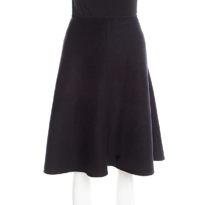 Pre-owned Prada Black Angora Wool Midi Skirt S