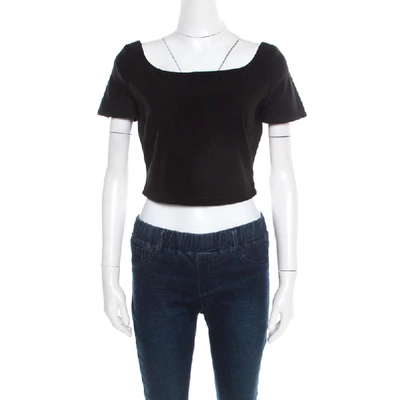 Pre-owned Preen By Thornton Bregazzi Black Stretch Crepe Zone Crop Top M