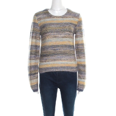 Pre-owned Chloé Multicolor Striped Chunky Knit Sweater S