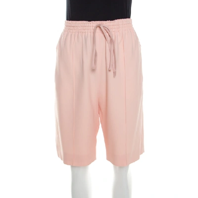 Pre-owned Chloé Light Powder Pink Crepe Elasticized Waist Tapered Bermuda Shorts M
