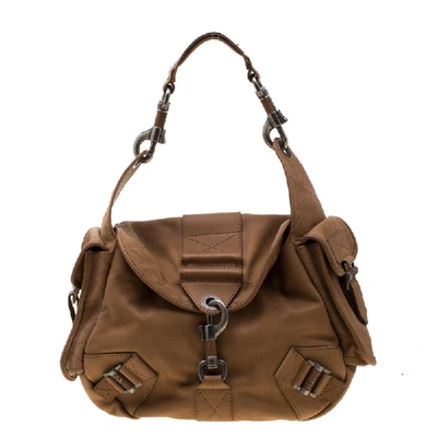 Pre-owned Dior Tan Leather Rebelle Hobo In Brown