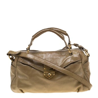 Pre-owned Saint Laurent Beige Patent Leather Satchel