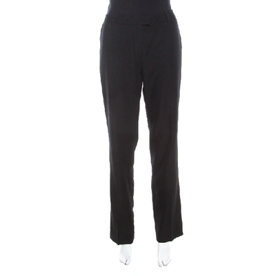 Pre-owned Escada Black Wool High Waist Tailored Trousers M