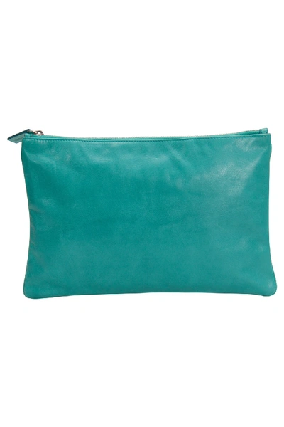 Pre-owned Jil Sander Aqua Green Leather Clutch