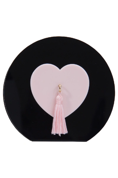 Pre-owned Charlotte Olympia Black/pink Perspex Such A Tease Tassel Clutch