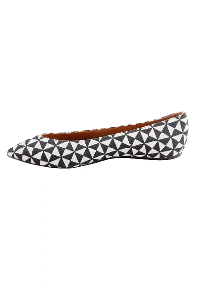 Pre-owned Isabel Marant Monochrome Printed Canvas Pointed Toe Ballet Flats Size 38 In White