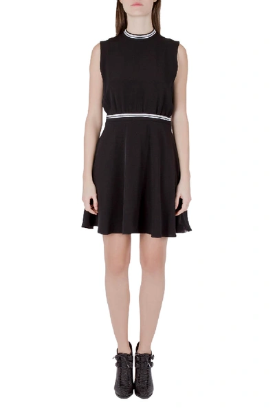 Pre-owned Victoria Victoria Beckham Black Crepe Ribbed Trim Sleeveless Mini Dress M