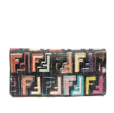 Pre-owned Fendi Multicolor Zucca Coated Canvas Wallet