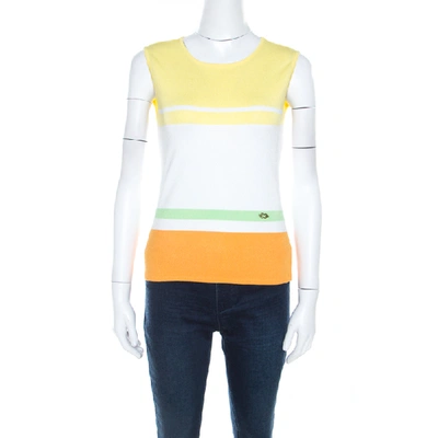 Pre-owned Escada Multi Colour Striped Knit Sleeveless Top M In Multicolor