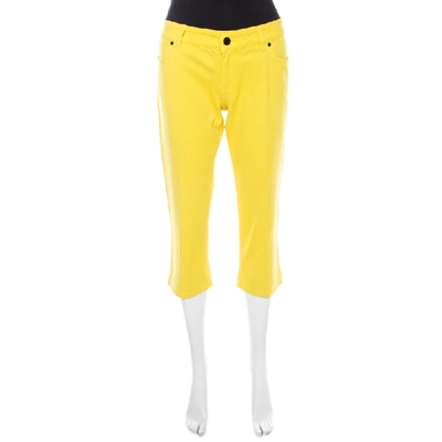 Pre-owned Gucci Yellow Denim Cropped Jeans M