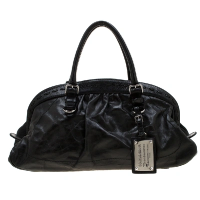 Pre-owned Dolce & Gabbana Black Leather Miss Romantique Satchel