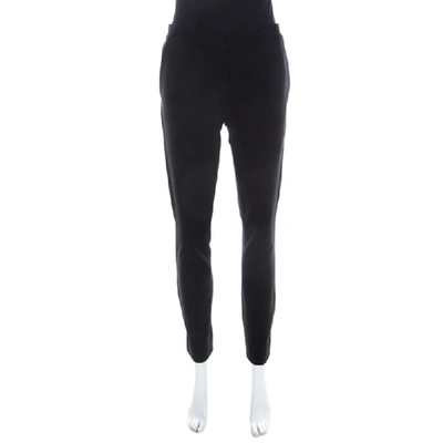 Pre-owned Diane Von Furstenberg Black Stretch Cotton Cropped Genesis Pants M
