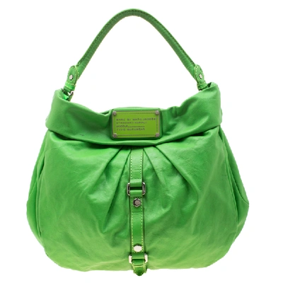 Pre-owned Marc By Marc Jacobs Neon Green Leather Workwear Hobo